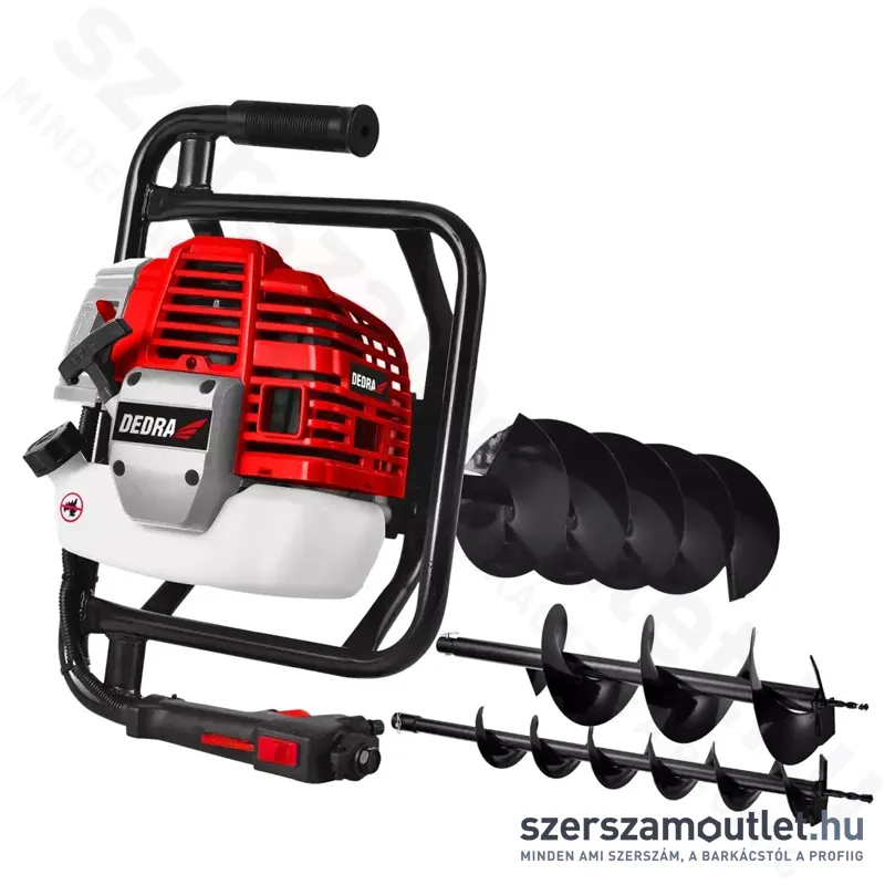 DEDRA Benzinmotoros talajfúró [+3db fúrószár] 20cm 1450W