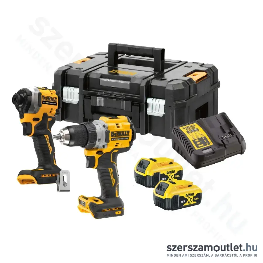DEWALT DCK2051P2T Akkus gépszett kofferben (DCD800+DCF850) (2x5,0Ah/18V)