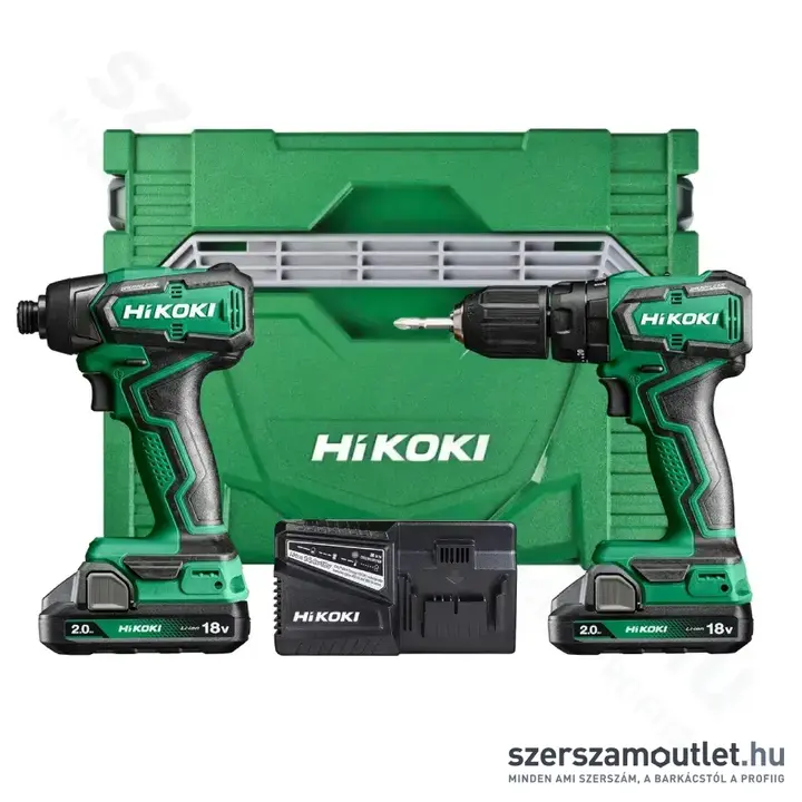 HIKOKI KC18DD-WGZ Akkus ütvefúró-csavarozó + akkus ütvecsavarozó HITBOXBAN (2x2,0Ah/18V)