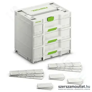 FESTOOL Sortainer³ SYS3-SORT/3 M 337 3 fiókos műanyag láda systainer