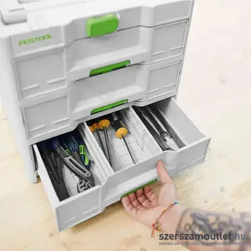 FESTOOL Sortainer³ SYS3-SORT/3 M 337 3 fiókos műanyag láda systainer