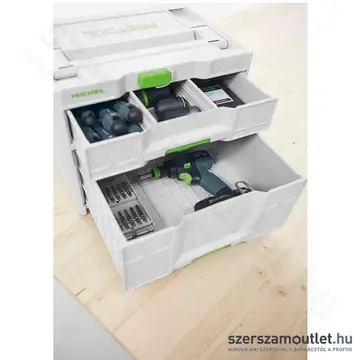 FESTOOL Sortainer³ SYS3-SORT/2 M 337 2 fiókos műanyag láda systainer