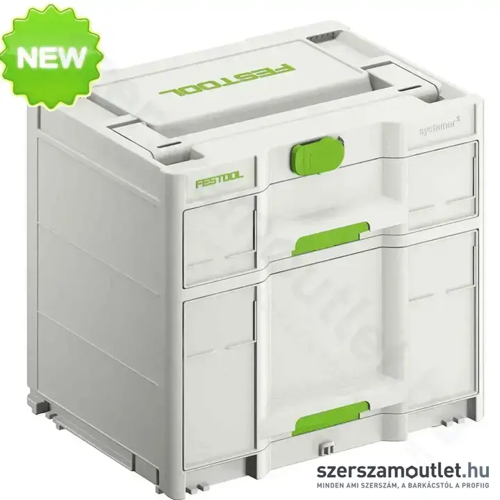 FESTOOL Sortainer³ SYS3-SORT/2 M 337 2 fiókos műanyag láda systainer