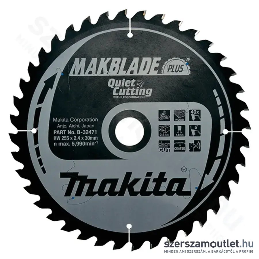 MAKITA MAKBLADE PLUS Körfűrésztárcsa 255x30mm Z40 (B-32471)