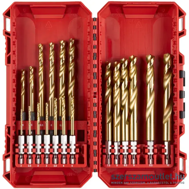 MILWAUKEE RED HEX SHOCKWAVE™ HSS-G Fémfúró készlet 19 részes (2-10mm)