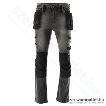YATO Munkavédelmi farmer, hosszú, 17 zsebes (Szürke/Fekete)