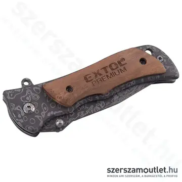 EXTOL Zsebkés rozsdamentes acél penge damaszk mintával 160mm (8855121)
