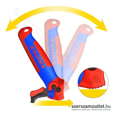 KNIPEX Racsnis kábelvágó kés csúszósaruval, cserélhető pengével, 146mm (1650145SB)