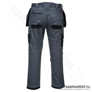 PORTWEST PW3 Holster Work Lengőzsebes nadrág (Szürke/Fekete) (T602ZBR)