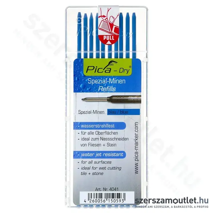 PICA DRY Jelölőmarker betét, vízálló 2,8x125mm 10db (Kék) (4041)
