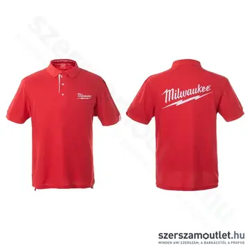 MILWAUKEE márkajelzésű Galléros póló 2XL-es (Piros)
