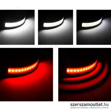 Fejlámpa gesztusvezérléssel COB LED, 800mAh akku, IP54, 350lm (Piros/Fehér) (18583)