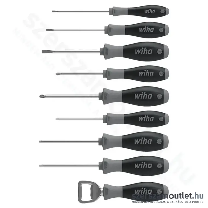 WIHA SoftFinish 85 éves születésnapi csavarhúzó készlet SL/PH/TX/Sörnyitó 9r. (LIMITÁLT) (No.46544)