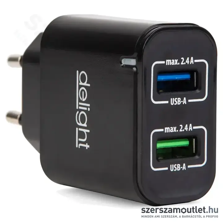 USB Hálózati adapter AC 230V/5V-2,1A (Fekete) (55045-2BK)
