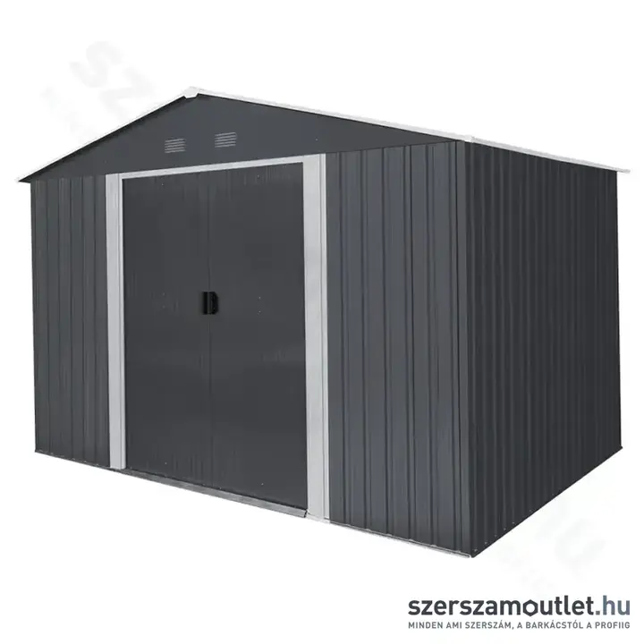 RIWALL PRO RMSA 8X10 Antracit fém kerti tároló nyeregtetővel 3x2,4m (SD-X0810-H170C-A)
