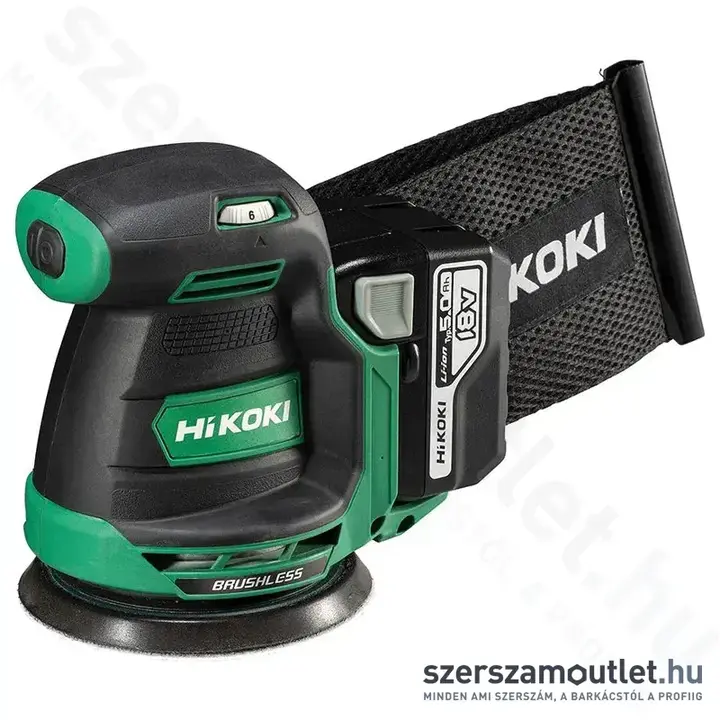 HIKOKI SV1813DA-WPZ Akkus excentercsiszoló 125mm HITBOXBAN (2x5,0Ah/18V)