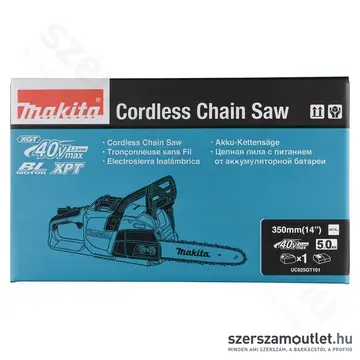 MAKITA UC025GT101 Akkus szénkefementes láncfűrész 35cm (40V )(1x5,0 Ah + RC)