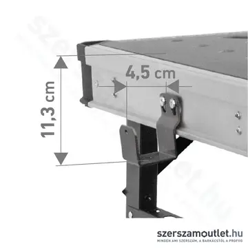 FORTUM Összecsukható munkaasztal 73,5-88,5cm, 85x60cm, 450kg (4759990)