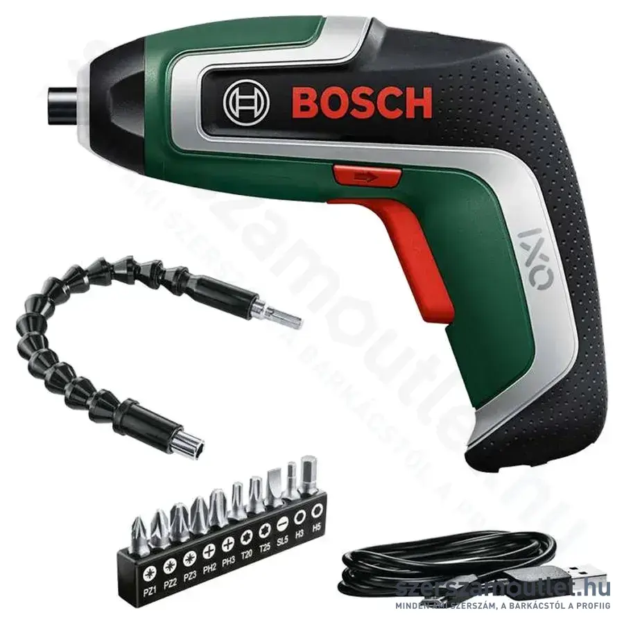 BOSCH IXO 7 Flexi-Set Akkus csavarozó 3,6V, 2Ah akku + bitkészlet PZ/PH/T/SL/H, 10db