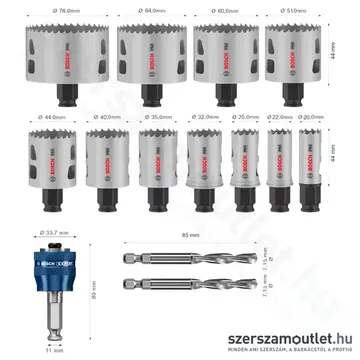 BOSCH PRO Multi Material PC Plus Körkivágó készlet 20-75/44mm, 14db-os (2608594426)