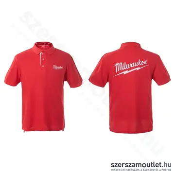 MILWAUKEE márkajelzésű Galléros póló M-es (Piros)