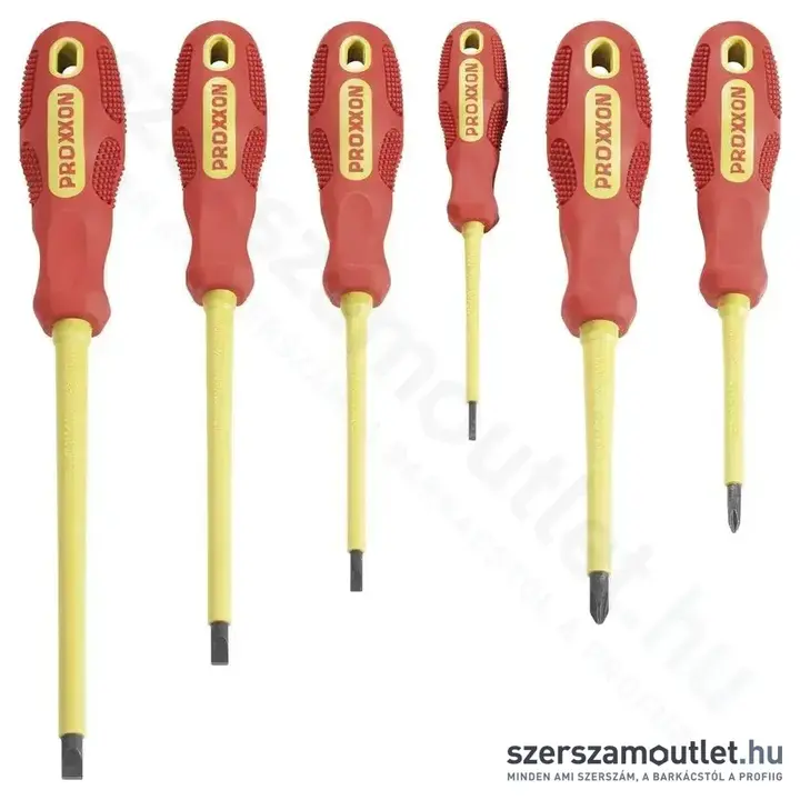 PROXXON VDE Szigetelt csavarhúzó készlet 1000V, SL2,5-4-5,5-6,5/PH1-2, 6db-os
