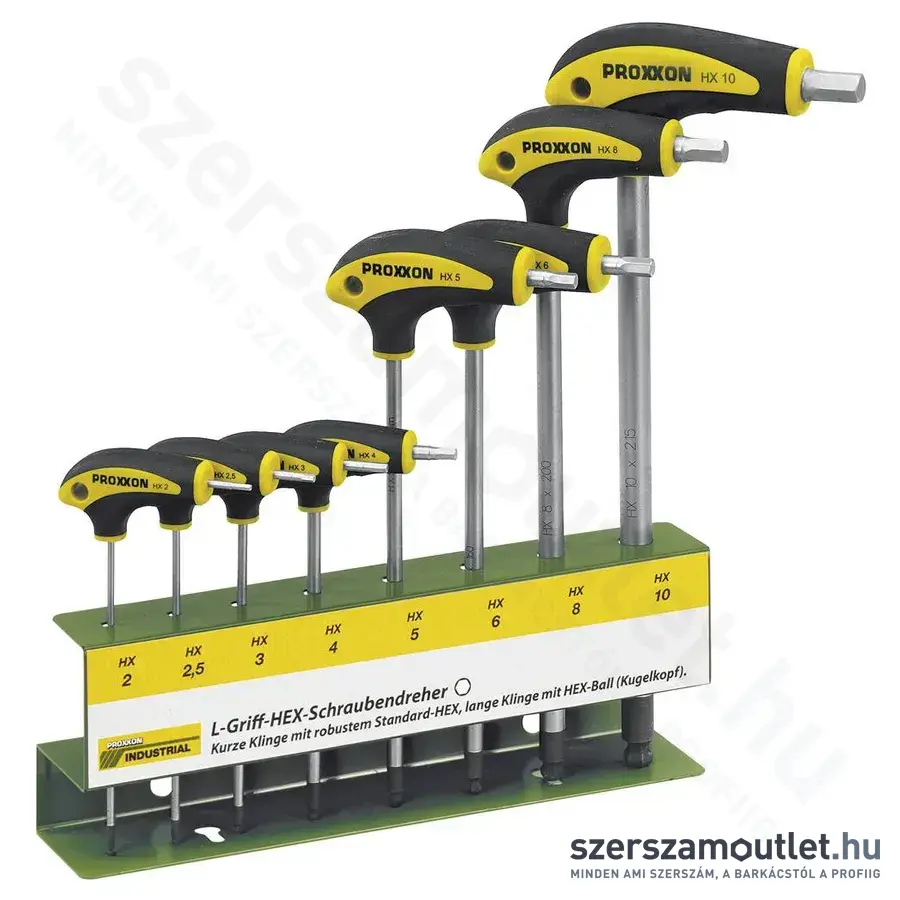 PROXXON T-szárú imbuszkulcs készlet HX2-10, 8db-os