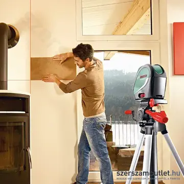 BOSCH UniversalLevel 3 Keresztvonalas szintezőlézer piros, 635/650Nm, 10m + állvány 1/4