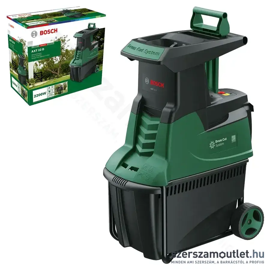 BOSCH AXT 22 D Szénkefementes szecskázó/ágaprító 53l, 38mm, 2200W/230V (0600803003)
