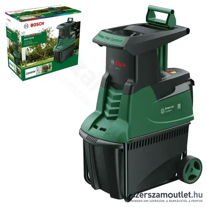 BOSCH AXT 22 D Szénkefementes szecskázó/ágaprító 53l, 38mm, 2200W/230V (0600803003)
