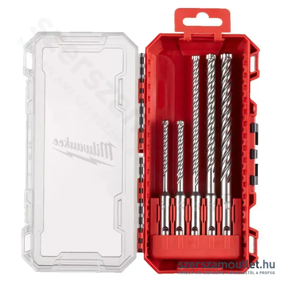 MILWAUKEE SDS-Plus MX4 Set SDS-Plus fúrószár készlet 5 részes, négyélű (5-10mm)