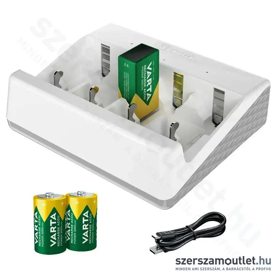 BOSCH NiMH Charger+D+9V Akkutöltő + 2x1,2V HR20 (D) VARTA/1x9V 7HR9V VARTA újratölthető akku