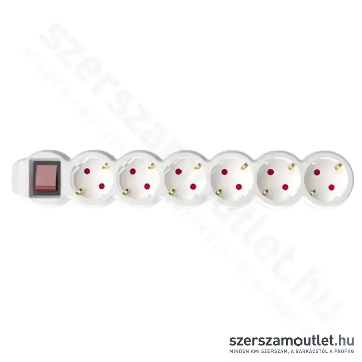 SOMOGYI Home Hálózati elosztó, 10m, H05VV-F 3G1,5mm2, IP20, 3500W (NV 6K-10/WH/1,5)