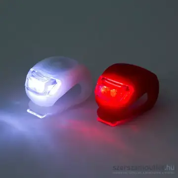 LED-es kerékpár lámpa készlet szilikon borítással 2db-os (Piros/Fehér) (57069)
