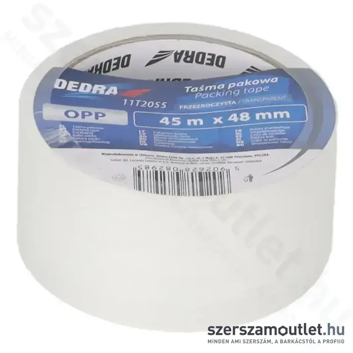 DEDRA Csomagolószalag - ÁTLÁTSZÓ 48mmx45m