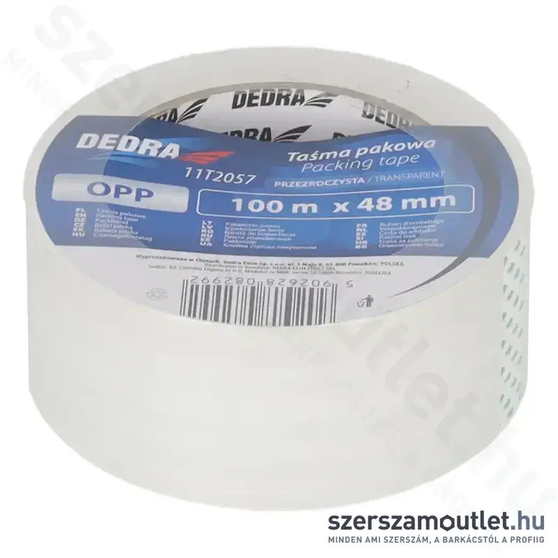 DEDRA Csomagolószalag - ÁTLÁTSZÓ 48mmx100m