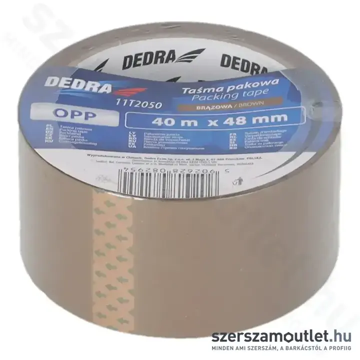 DEDRA Csomagolószalag - BARNA 48mmx40m