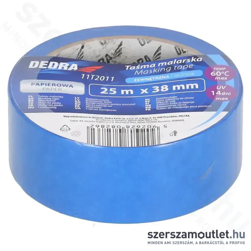 DEDRA Kül- és beltéri maszkolószalag - KÉK 38mmx25m