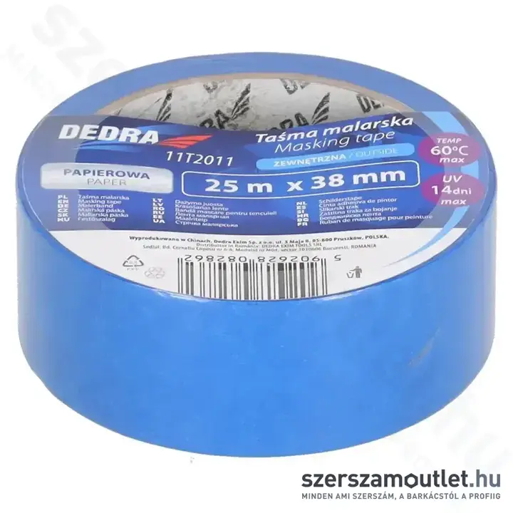 DEDRA Kül- és beltéri maszkolószalag - KÉK 38mmx25m