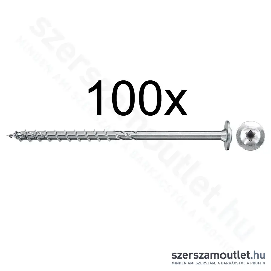 FISCHER PowerFast II WTP BC 100 Szerkezetépítő csavar, lapos fej, TX30, 6x200mm (100db/doboz)