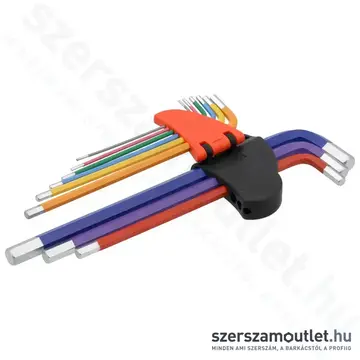 YATO Imbuszkulcs készlet, színezett, hosszított 9 részes (1,5-10mm) (YT-05634)