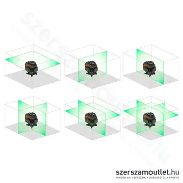 NEO TOOLS Lézeres színtező, zöld, önbeálló, 3x360°, 25m, 12vonal, IP43 (4,0Ah/3,7V)