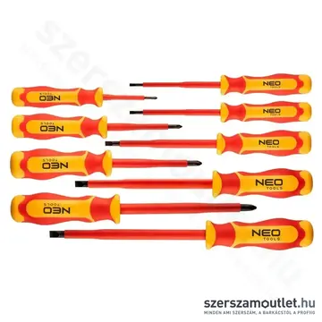 NEO TOOLS Csavarhúzó készlet, 1000V, szigetelt, SL/PH, 9db-os