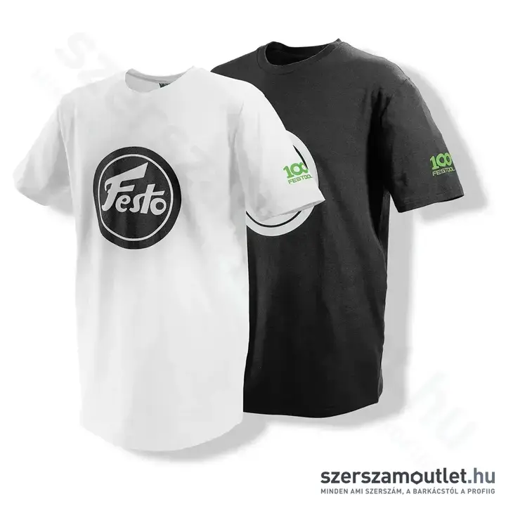 FESTOOL SH-FT3-XXL/2 100Y Póló 100 éves Festool évfordulóra XXL-es (Fekete/Fehér) (2db/csomag)