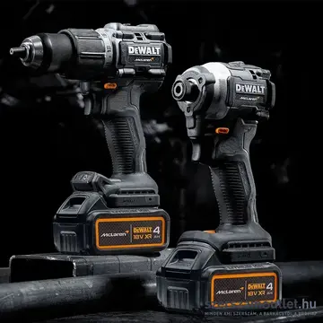 DEWALT X MCLAREN 18V XR KÉSZLET: DCD85M + DCF85M + 2x 5Ah akku + DCB1104 4A töltő, TSTAK II koffer