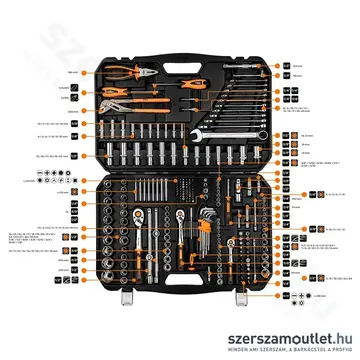 NEO TOOLS Dugókulcs -és szerszámkészlet 1/4