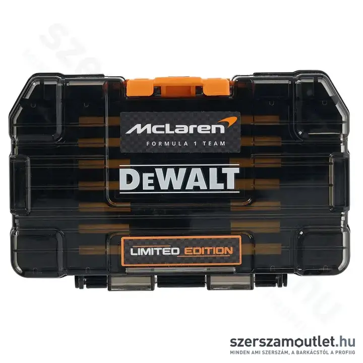 DEWALT × MCLAREN 28 DARABOS FLEXTORQ KÉSZLET, TOUGH CASE-BEN + Impact Ready bittartó