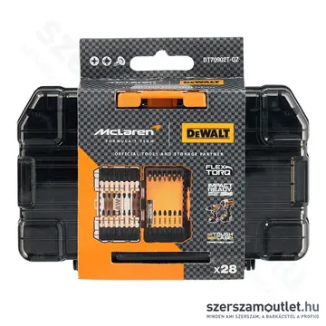 DEWALT × MCLAREN 28 DARABOS FLEXTORQ KÉSZLET, TOUGH CASE-BEN + Impact Ready bittartó