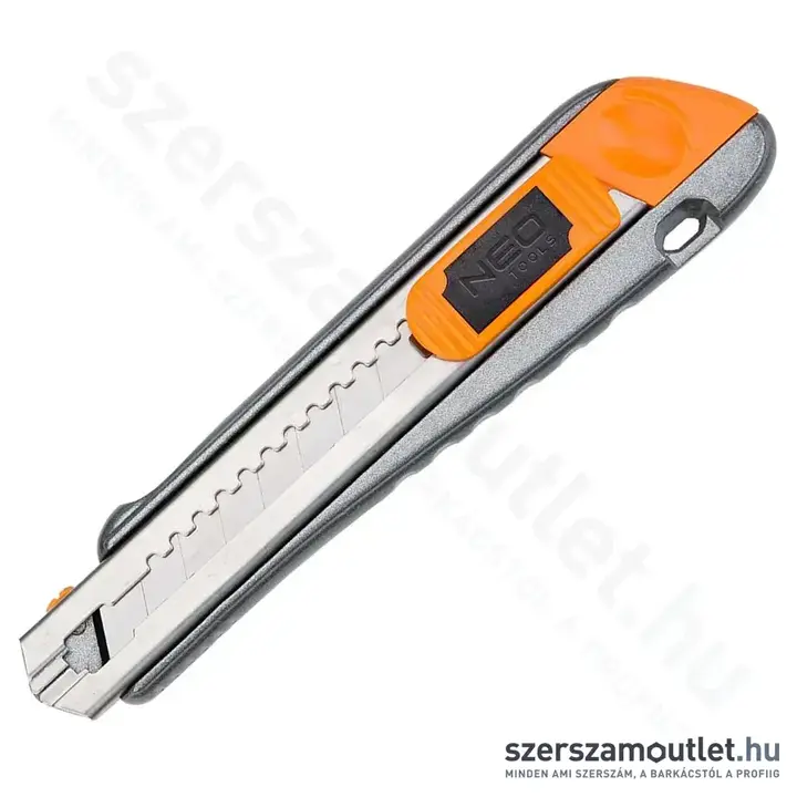 NEO TOOLS Törhető pengés kés fém vezetősínnel, 18mm, 180mm