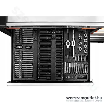 NEO TOOLS PRO Műhelykocsi, 12 fiókos + szerszám készlet 229db-os